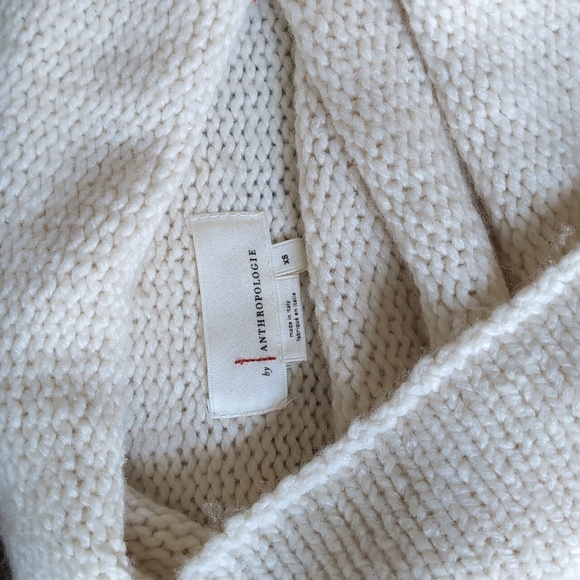 Anthropologie Cashmere Wool Cream Sweater, Size XS, made in Italy - Picture 2 of 4